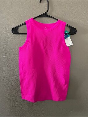 Attraco Bright Pink Ribbed Tank Top